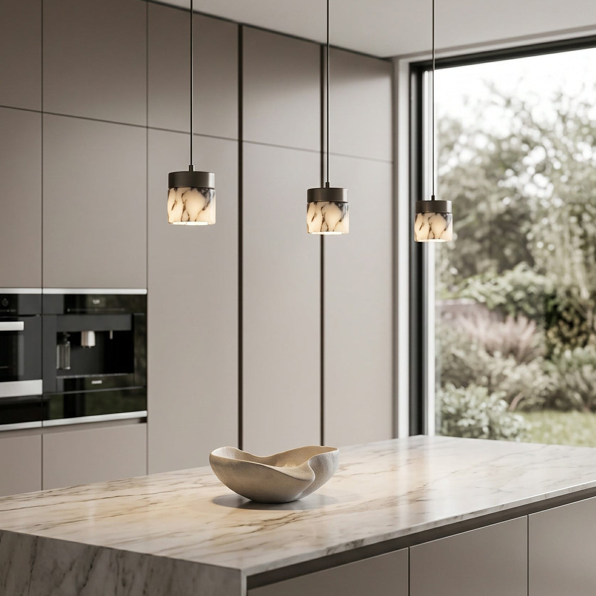 Round Stone Mini Pendant Light — AL-ST0155 — product view 1