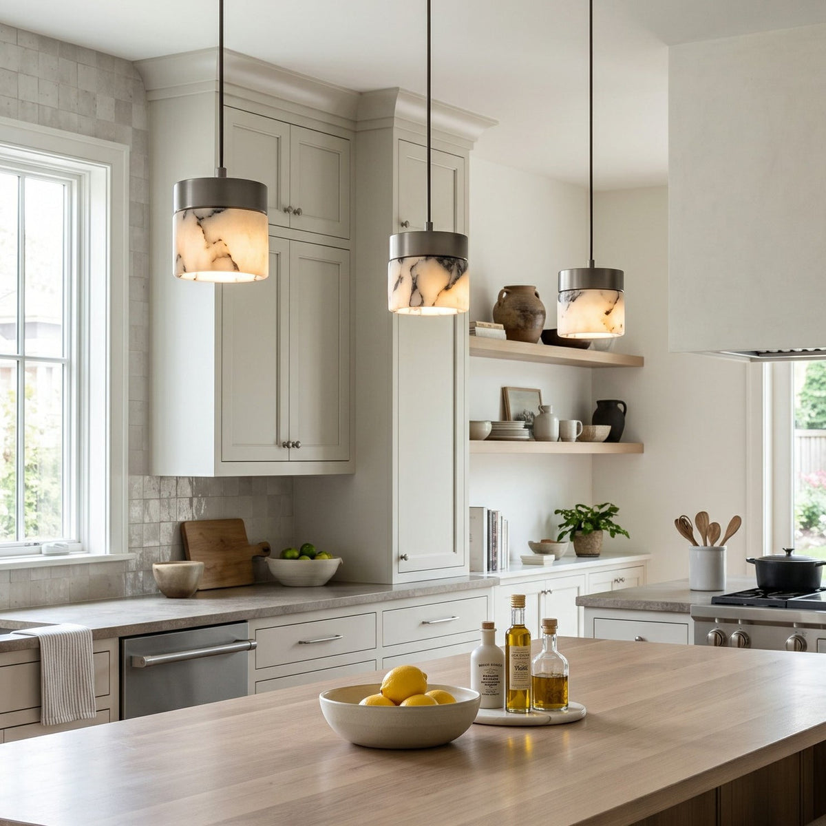 Round Stone Mini Pendant Light — AL-ST0155 — product view 2