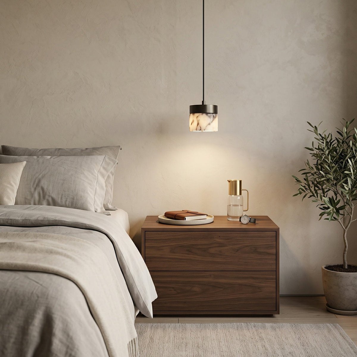 Round Stone Mini Pendant Light — AL-ST0155 — product view 3
