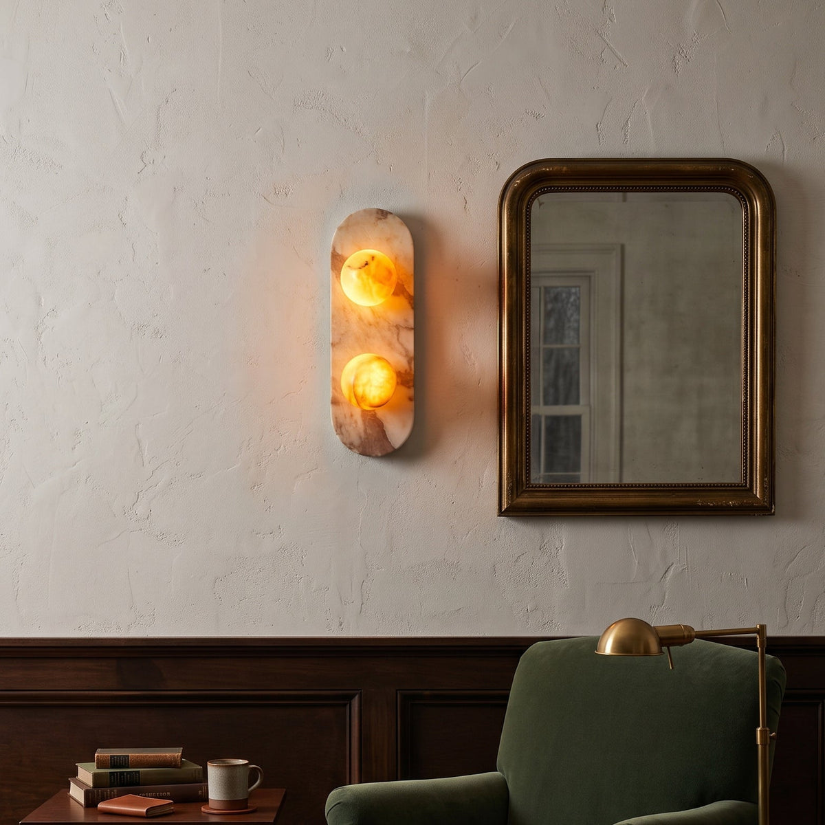 Gramercy Marble Globe Wall Sconce — AL-ST0157 — product view 1