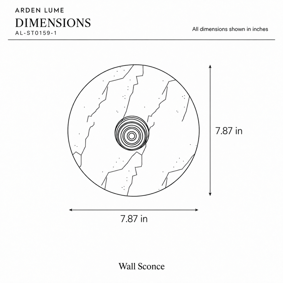 ARDEN LUME AL-ST0159-1 dimension diagram in inches