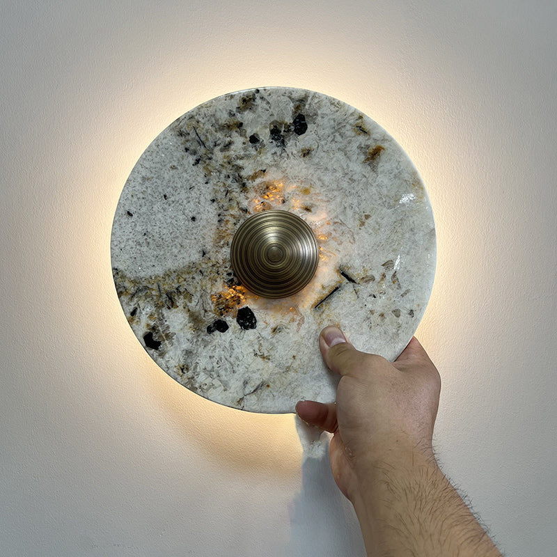 Lucie Round Marble LED Wall Sconce — AL-ST0159 — product view 2