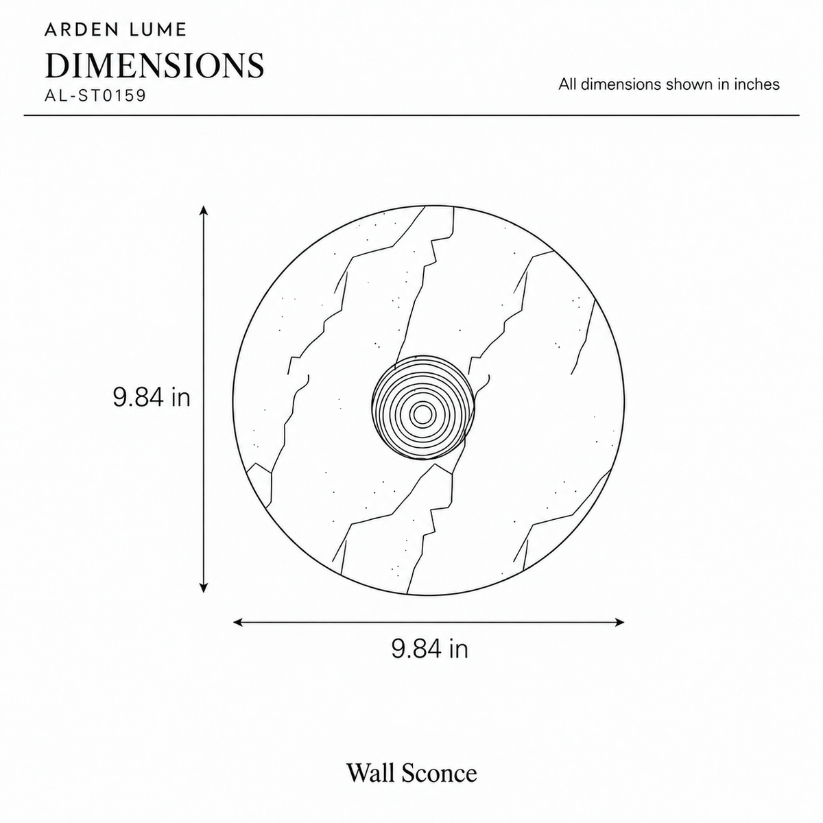 ARDEN LUME AL-ST0159-pdf3 dimension diagram in inches