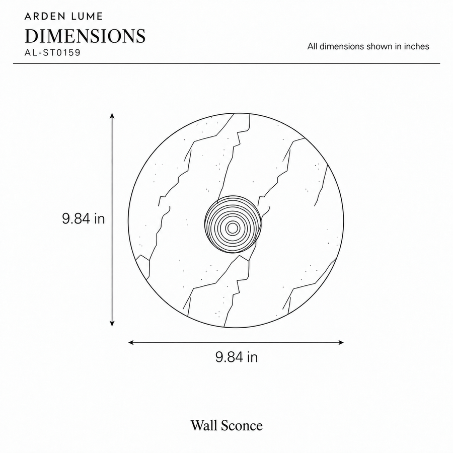 ARDEN LUME AL-ST0159-pdf3 dimension diagram in inches