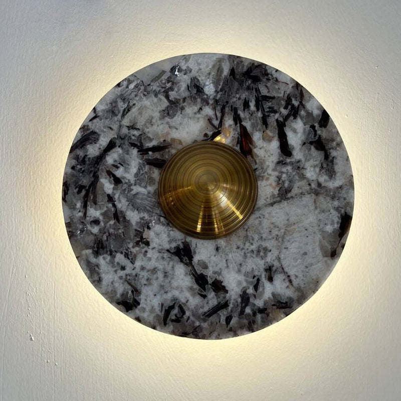 Lucie Round Marble LED Wall Sconce — Model A