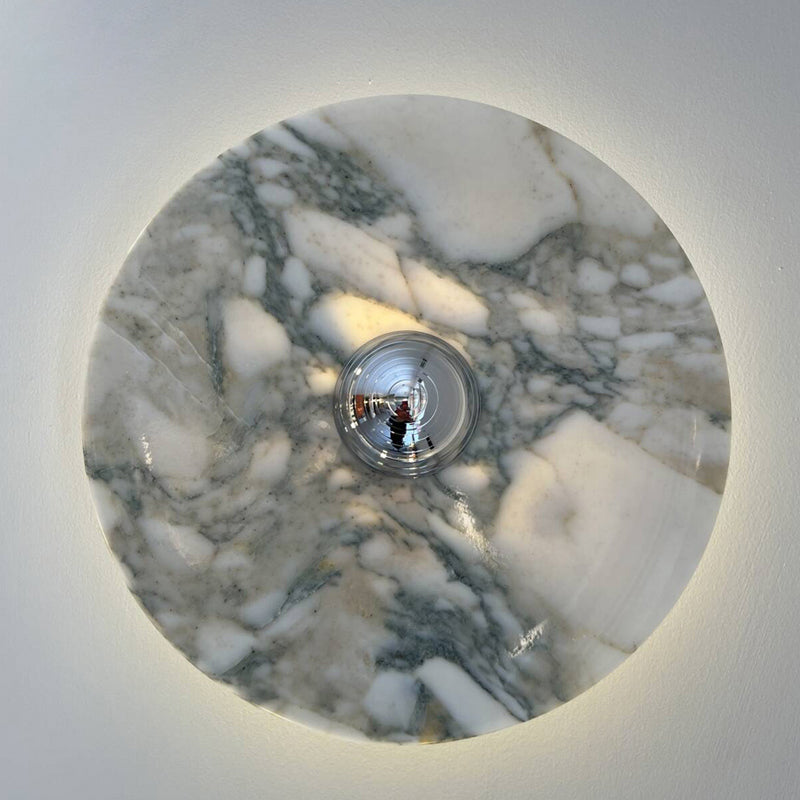 Lucie Round Marble LED Wall Sconce — Model B