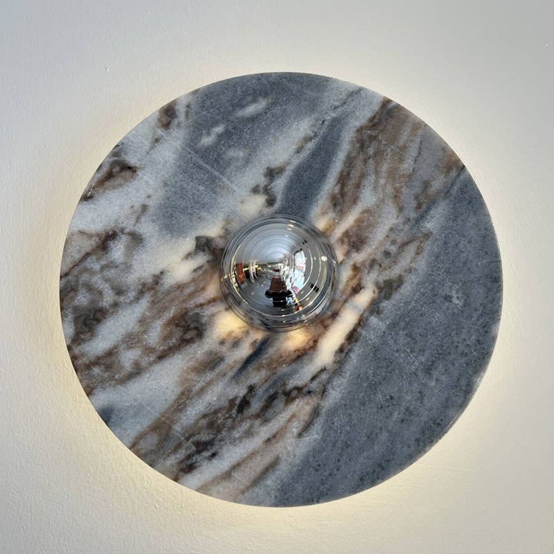Lucie Round Marble LED Wall Sconce — Model C