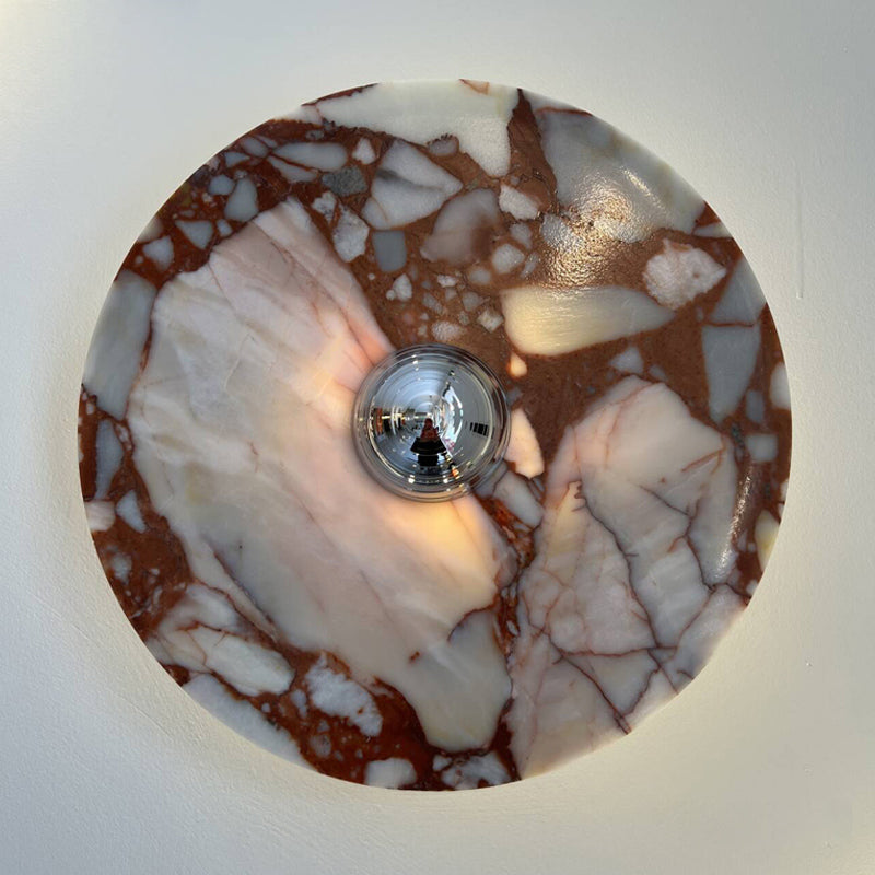 Lucie Round Marble LED Wall Sconce — Model D