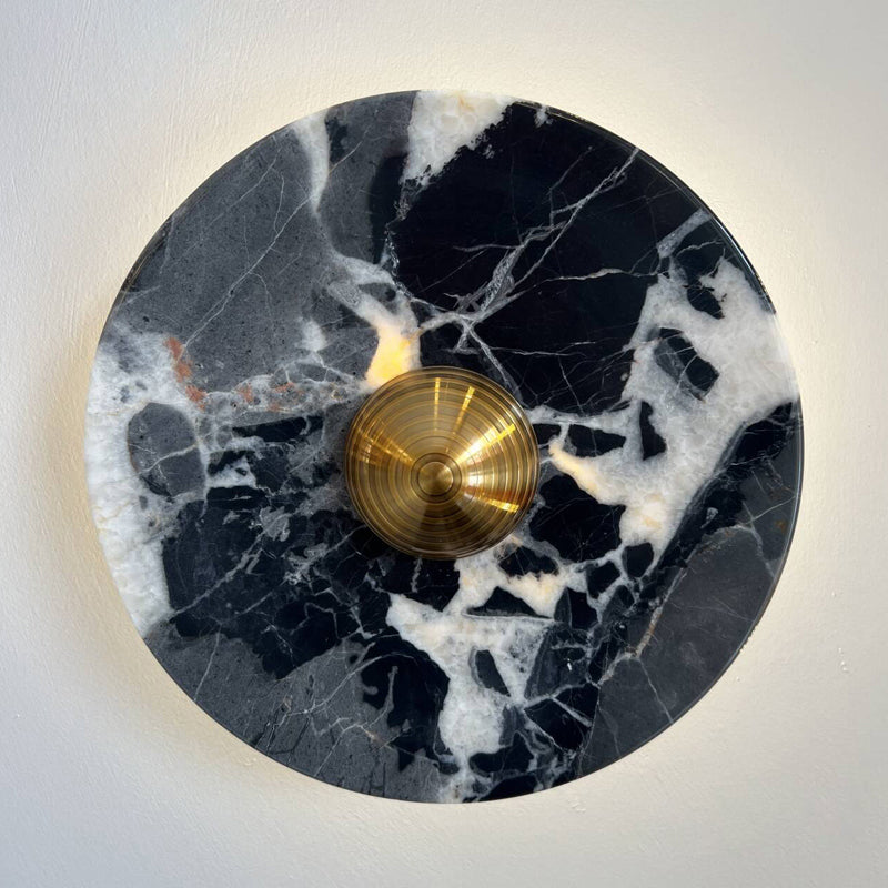 Lucie Round Marble LED Wall Sconce — Model E