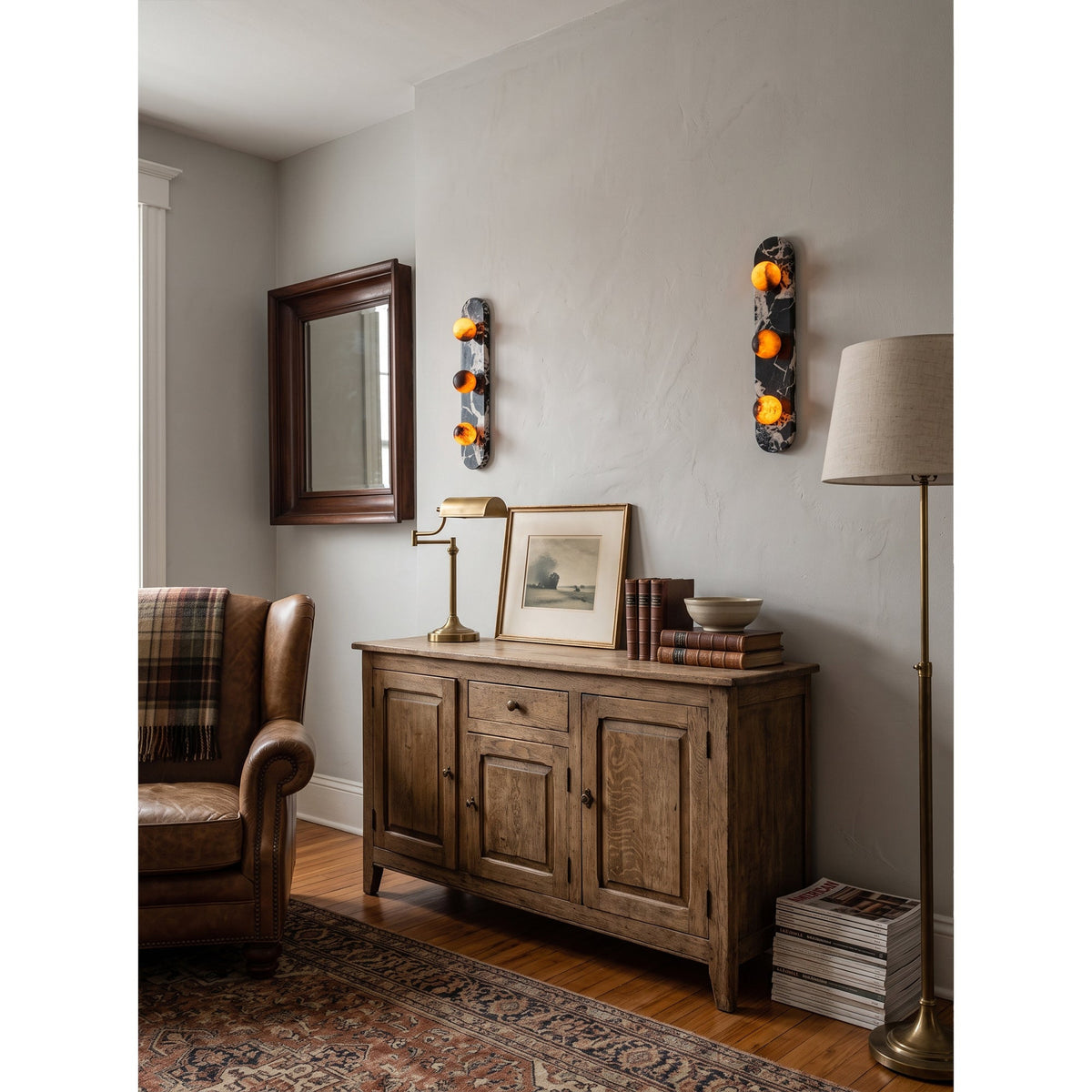 Beatrice Marble Globe Wall Sconce — AL-ST0160 — product view 2
