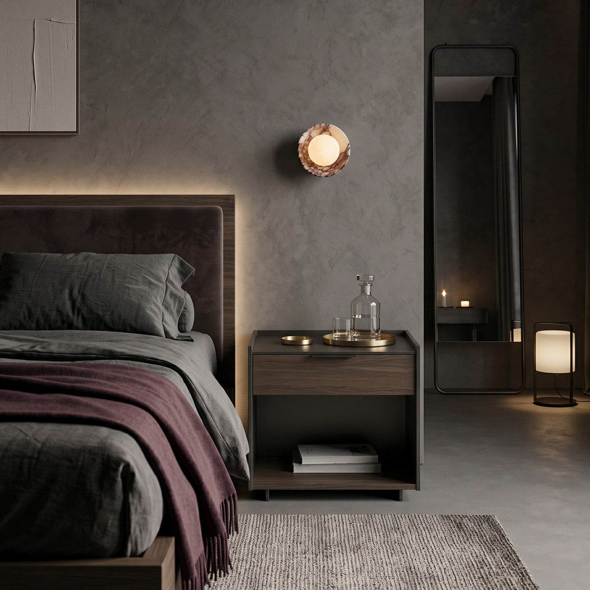 Avelune Organic Modern Marble Wall Sconce — AL-ST0162 — product view 2