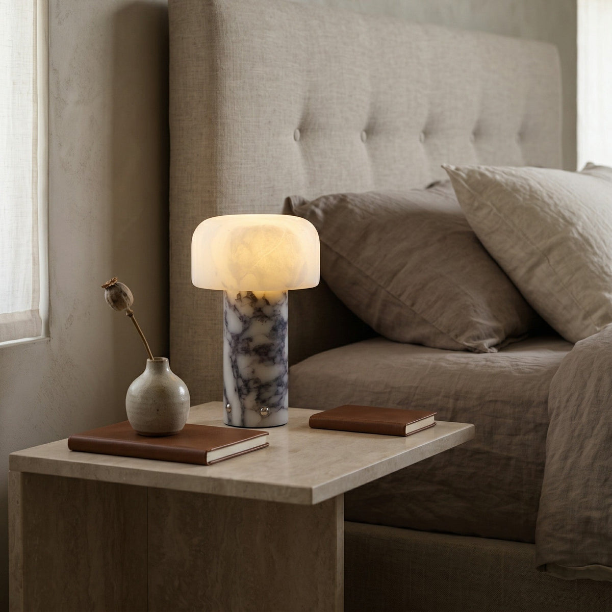 Sorvane Marble Alabaster Rechargeable Table Lamp — AL-ST0164 — product view 3
