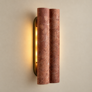 Rovara Marble LED Wall Sconce on a warm greige background