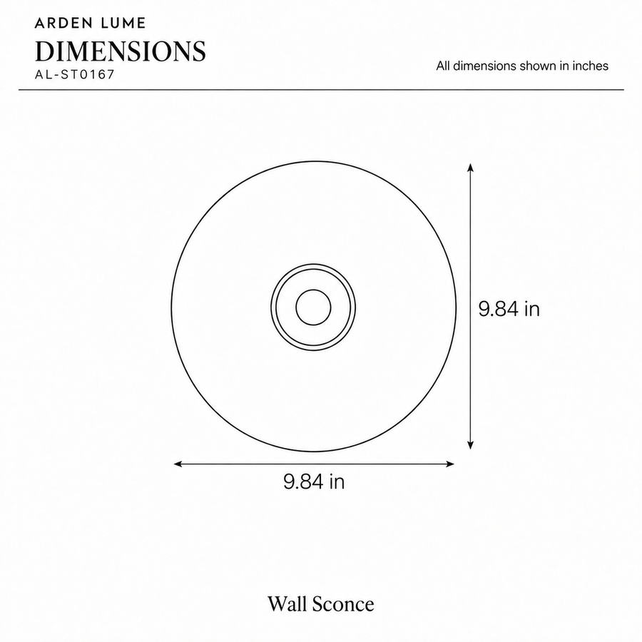 ARDEN LUME AL-ST0167 dimension diagram in inches