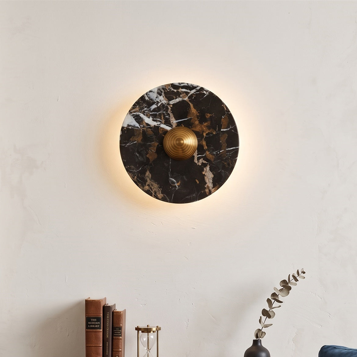 Lucie Black Gold Marble LED Wall Sconce — AL-ST0167 — product view 2