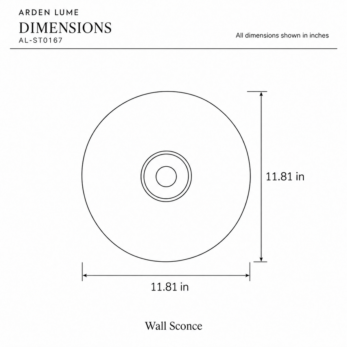 ARDEN LUME AL-ST0167-pdf4 dimension diagram in inches