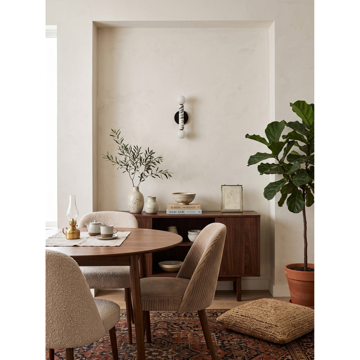 Darime Double Marble Globe Wall Sconce — AL-ST0169 — product view 2