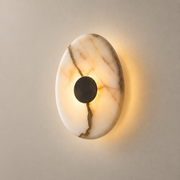 Korvix Marble LED Wall Sconce on a warm greige background