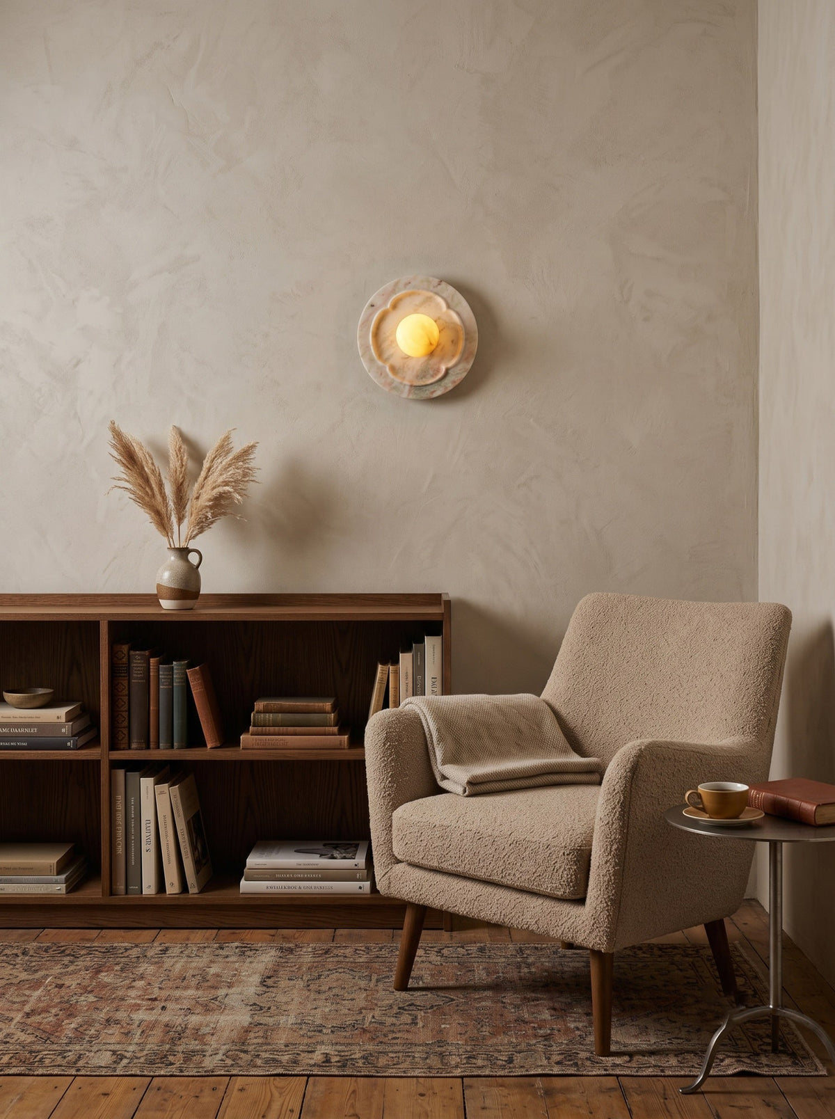 Camellia Organic Modern Marble Wall Sconce — AL-ST0171 — product view 2