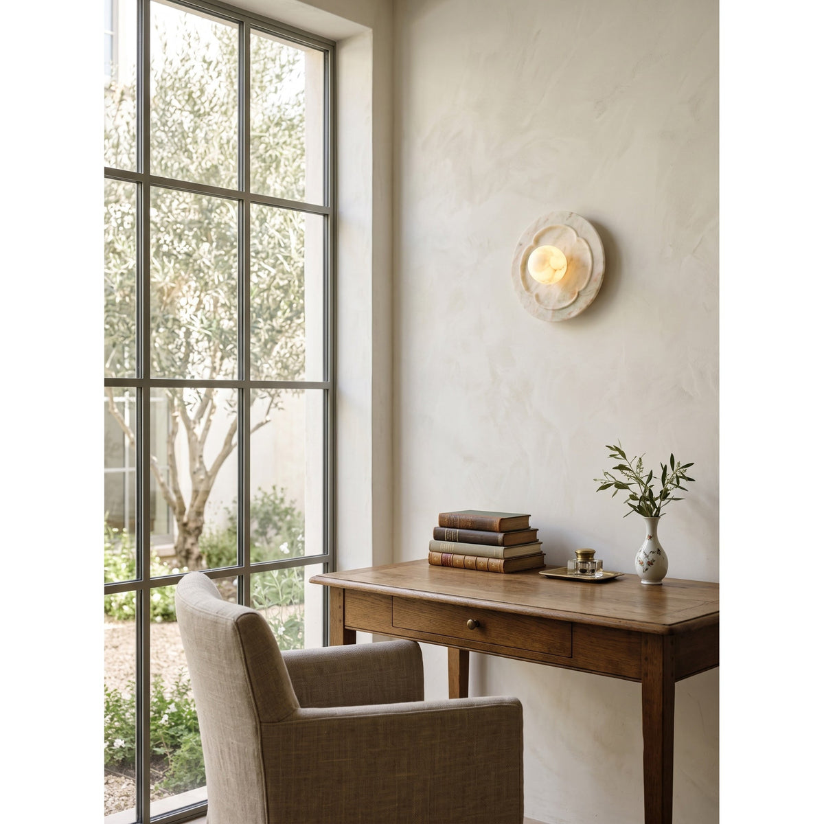 Camellia Organic Modern Marble Wall Sconce — AL-ST0171 — product view 3