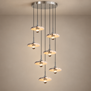 Zat Mid-Century Marble Cluster Chandelier on a warm greige background