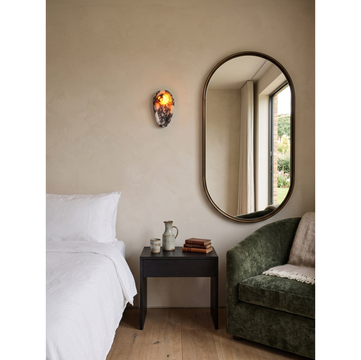 Nidus Organic Modern Marble Wall Sconce — AL-ST0174 — product view 1