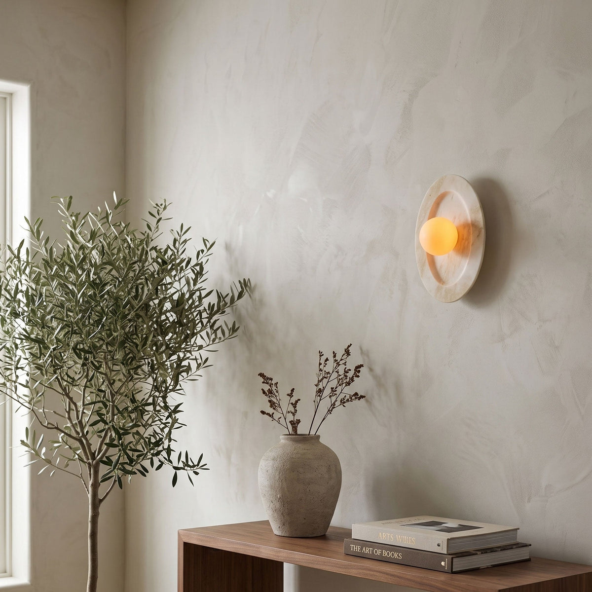 Tray Organic Modern Marble Wall Sconce — AL-ST0176 — product view 1