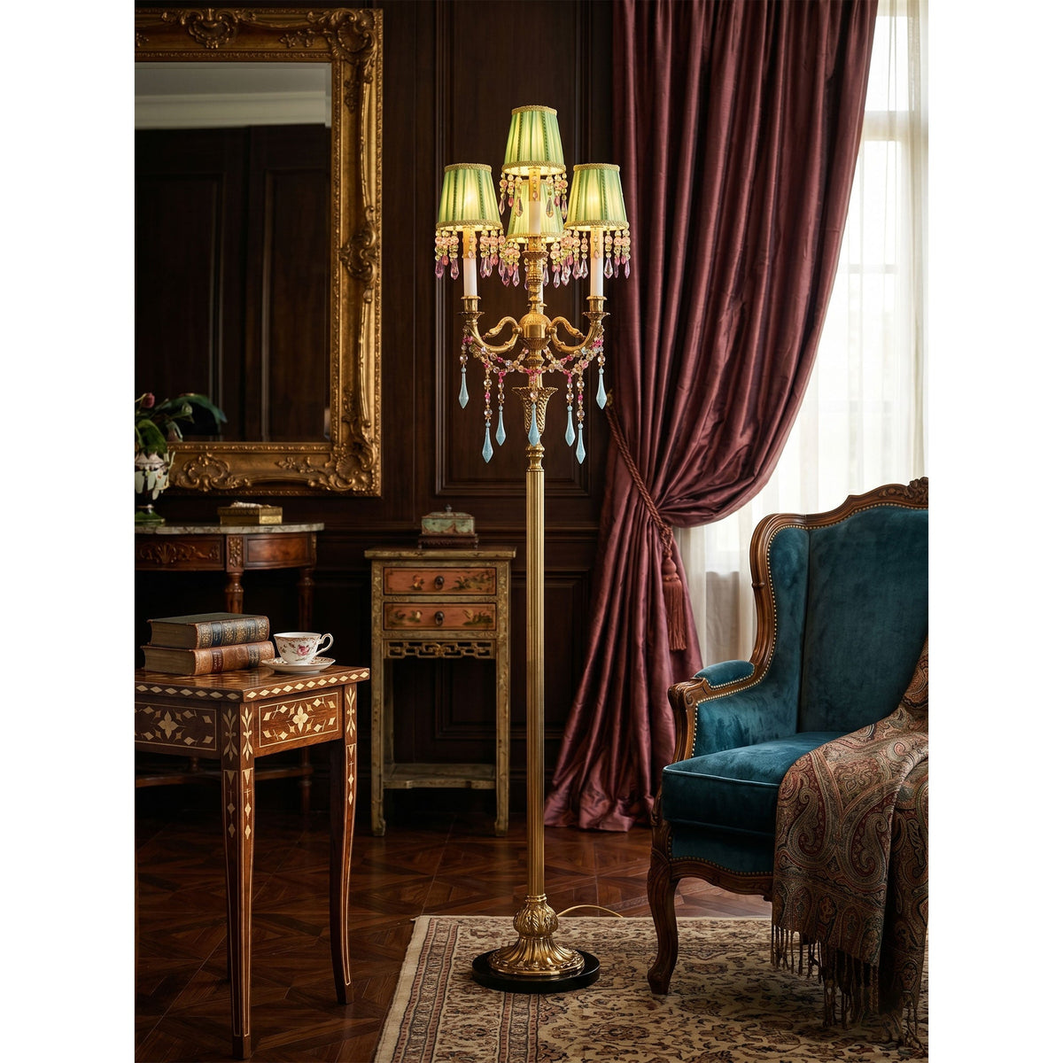 Carins Pleated Marble Floor Lamp — AL-ST0181 — product view 3