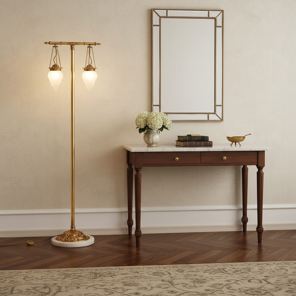 Priest Brass Floor Lamp with Marble Base — AL-ST0191 — product view 2