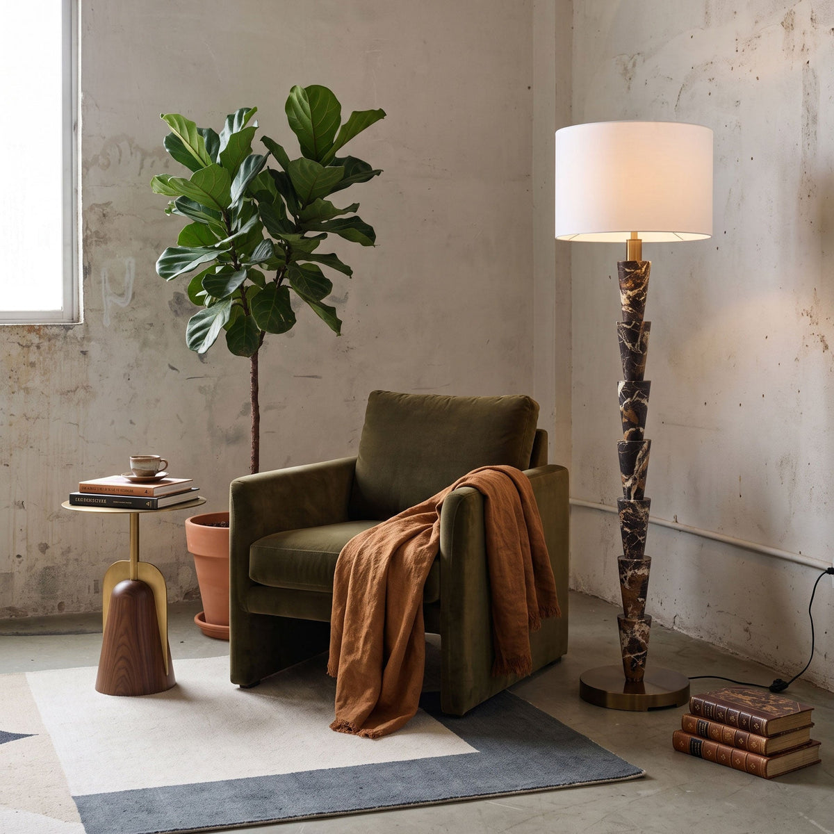 Nizwa Traditional Marble Floor Lamp — AL-ST0199 — product view 1