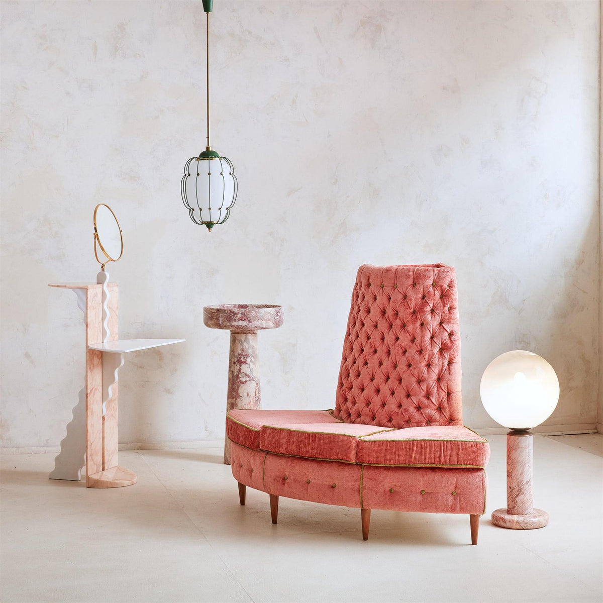 Lilly Pink Marble Traditional Table Lamp — AL-ST0200 — product view 1