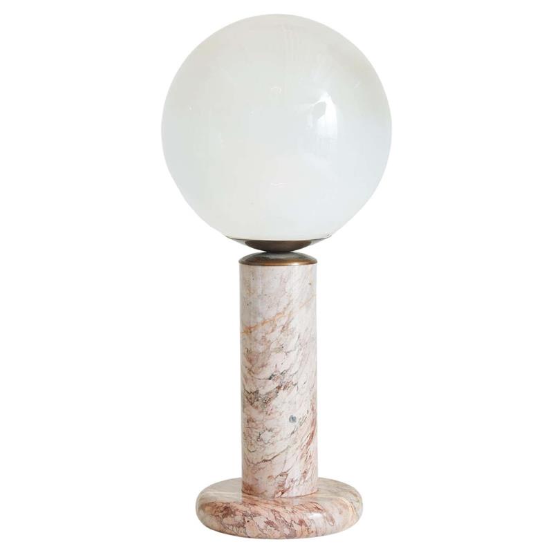 Lilly Pink Marble Traditional Table Lamp — D 34cm x H 76cm / ∅ 13.4″ x H 29.9″; Pink & White