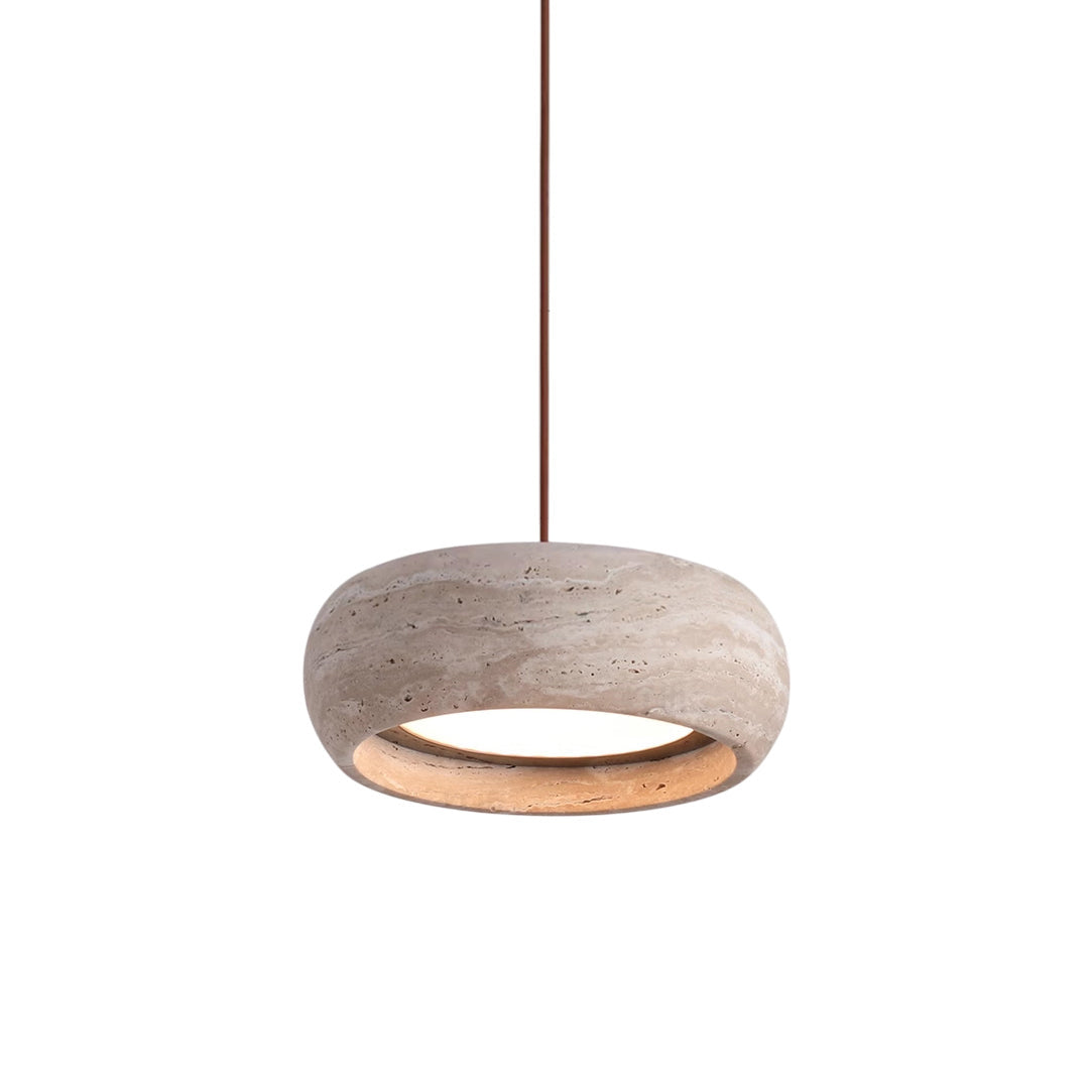 Travertine Drum LED Pendant Light — AL-ST0216 — product view 2