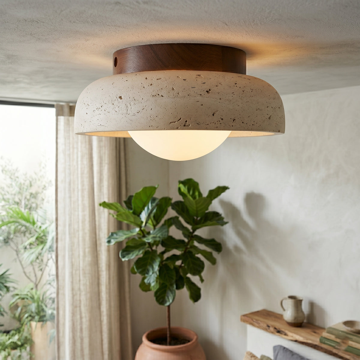 Piedra Travertine LED Ceiling Light — AL-ST0217 — product view 1