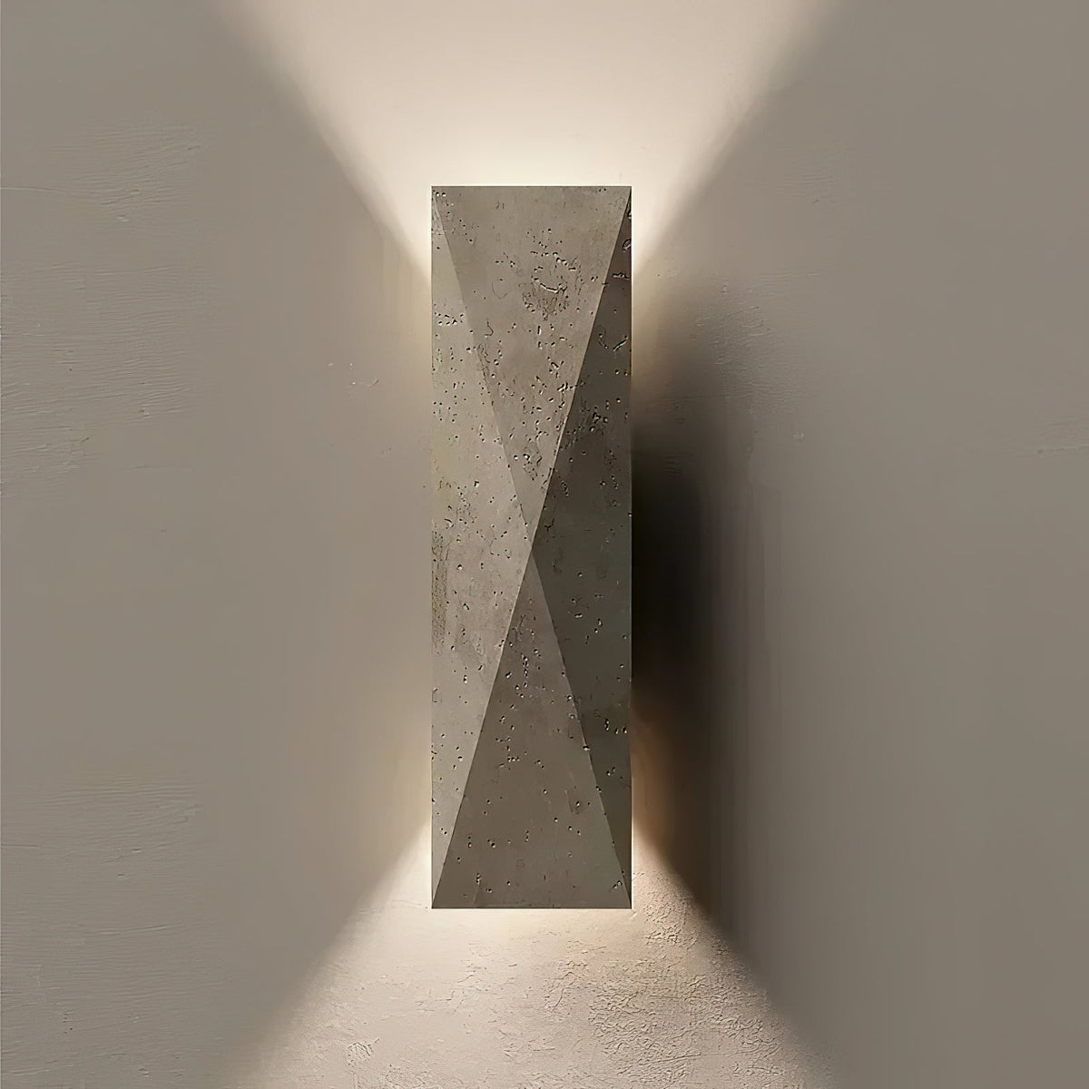 Tropez Japandi Travertine Wall Sconce — AL-ST0218 — product view 2