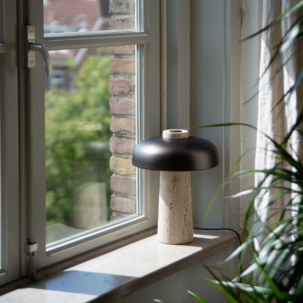 Carla Japandi Travertine Table Lamp — AL-ST0220 — product view 3