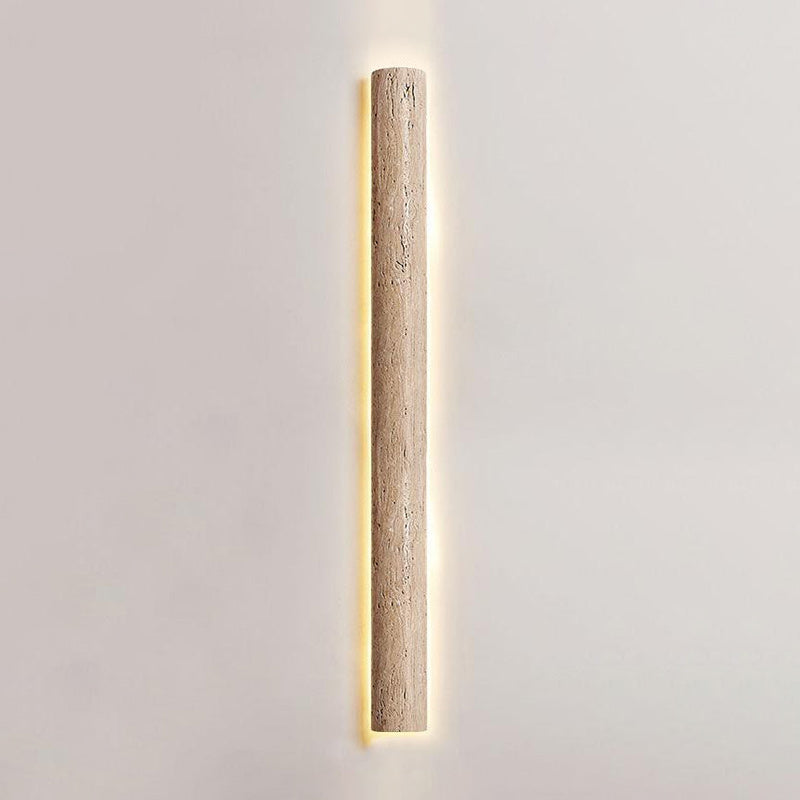Stein Lange Travertine LED Wall Sconce — D 10cm x H 120cm / ∅ 3.9″ x H 47.2″; Beige