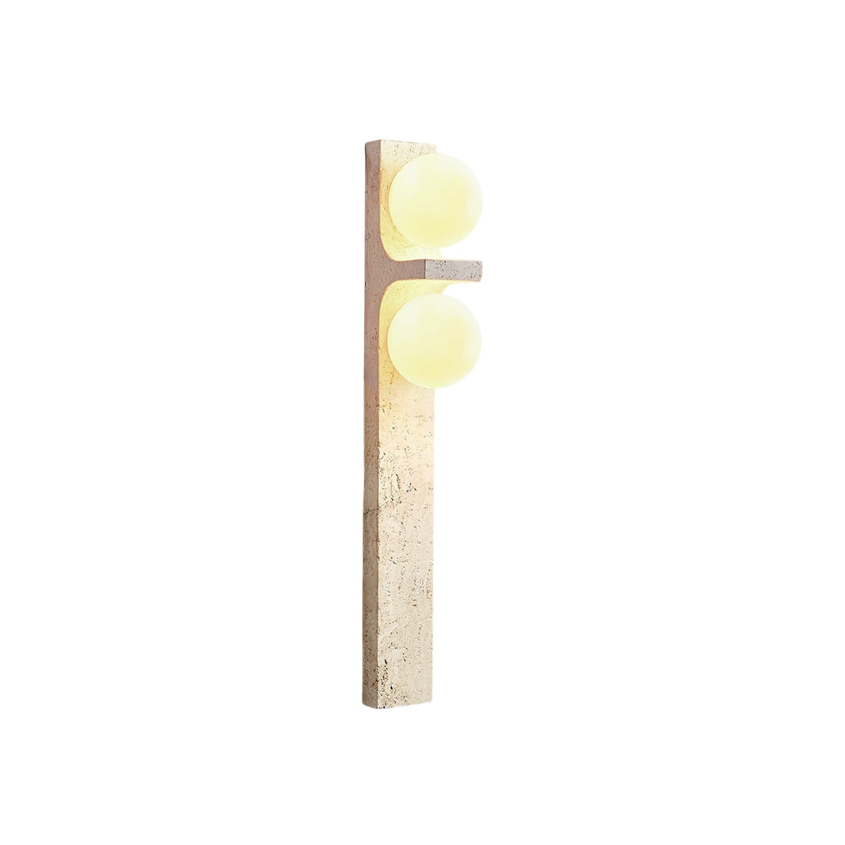 Asymmetrical Travertine Globe Wall Sconce — AL-ST0222 — product view 3