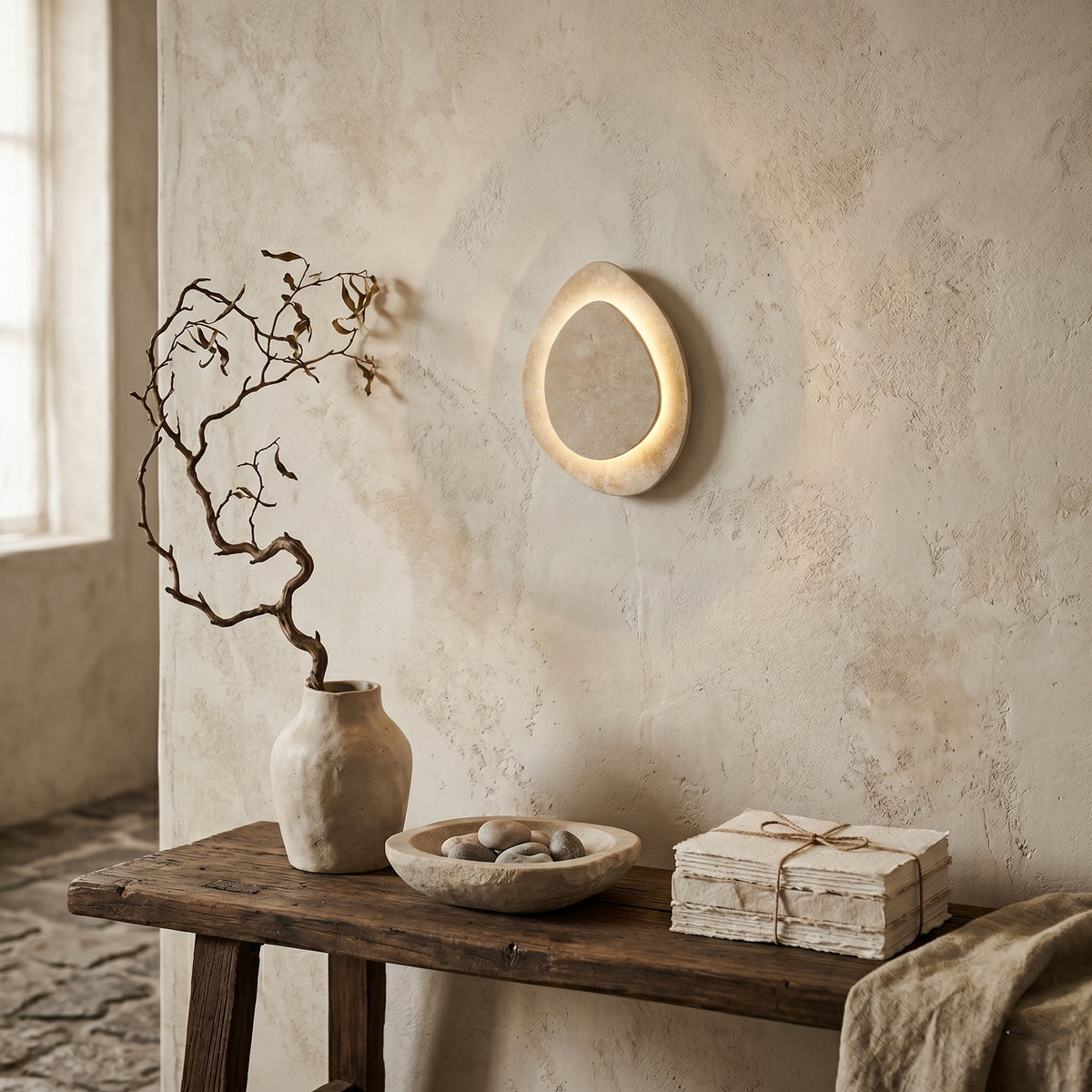 Alice Travertine LED Wall Sconce — AL-ST0229 — product view 2