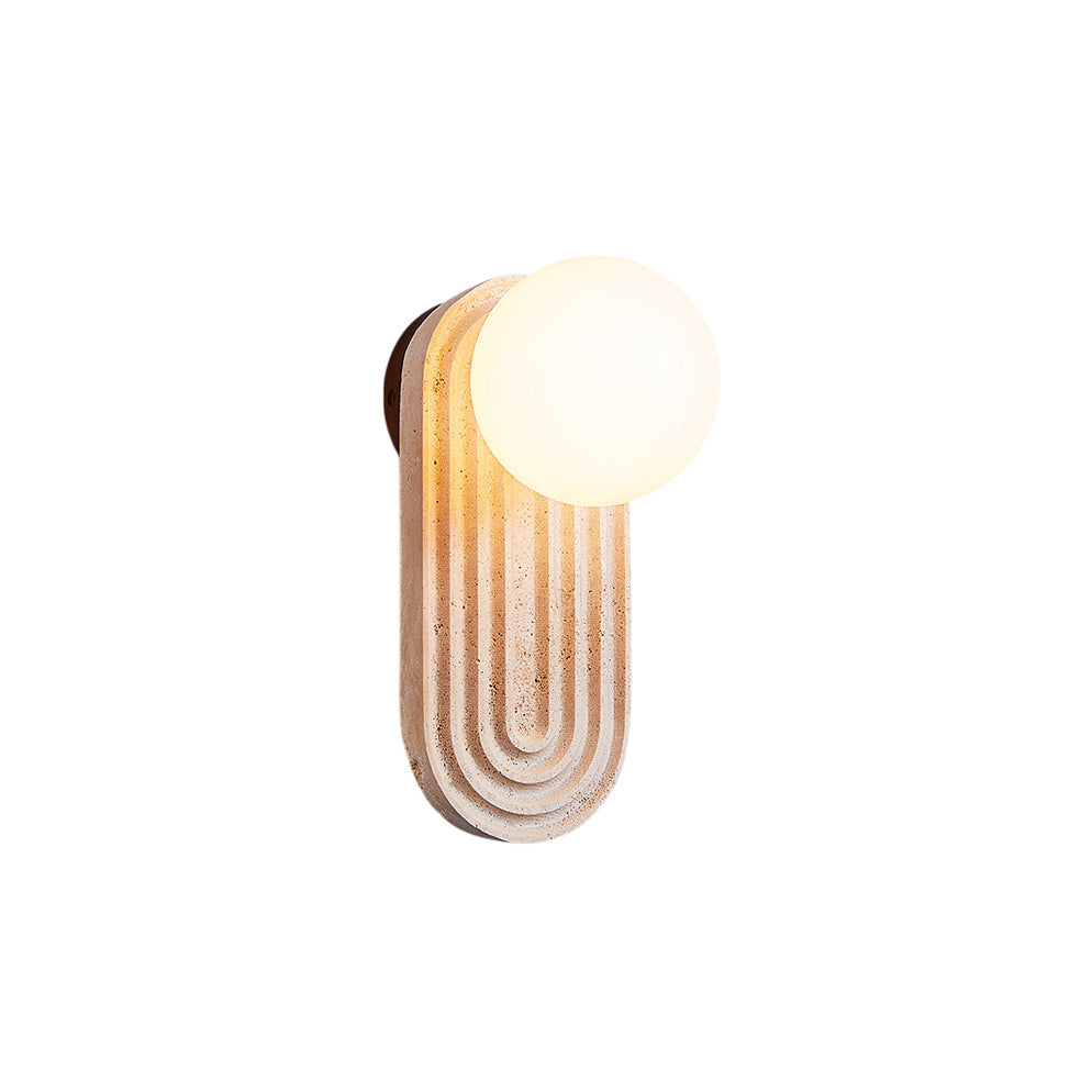 Trent Japandi Travertine Wall Sconce — AL-ST0231 — product view 2