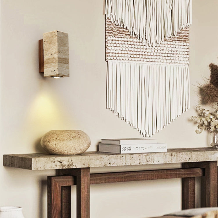 Marec Travertine Wall Sconce — AL-ST0237 — product view 1
