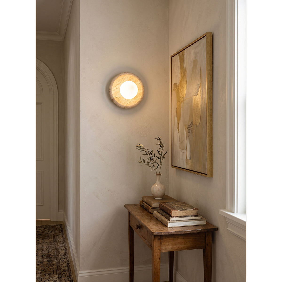 Apricity Japandi Travertine Wall Sconce — AL-ST0241 — product view 3