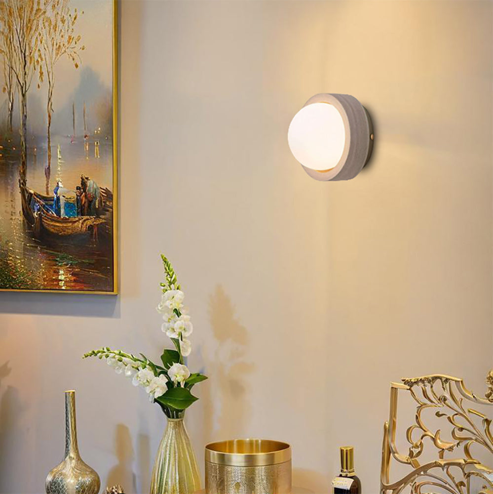 Pearla Japandi Travertine Wall Sconce — AL-ST0259 — product view 1