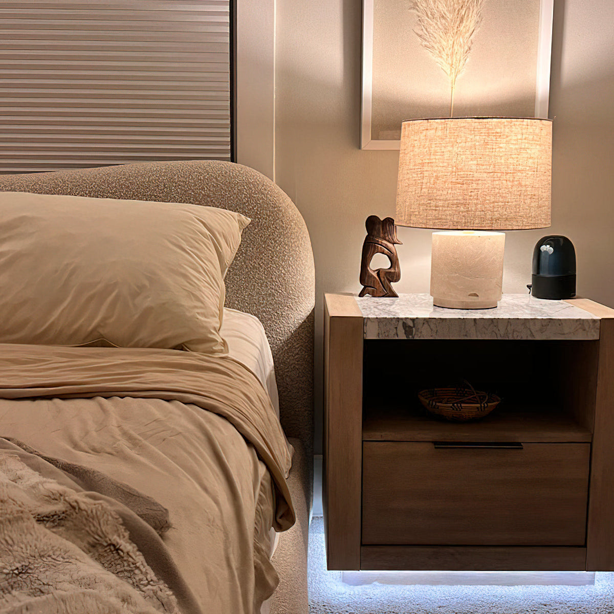 Toby Japandi Travertine Table Lamp — AL-ST0260 — product view 2