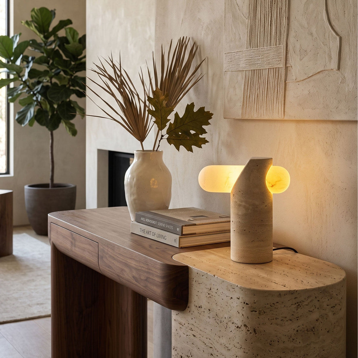 VIA Travertine LED Table Lamp — AL-ST0261 — product view 1