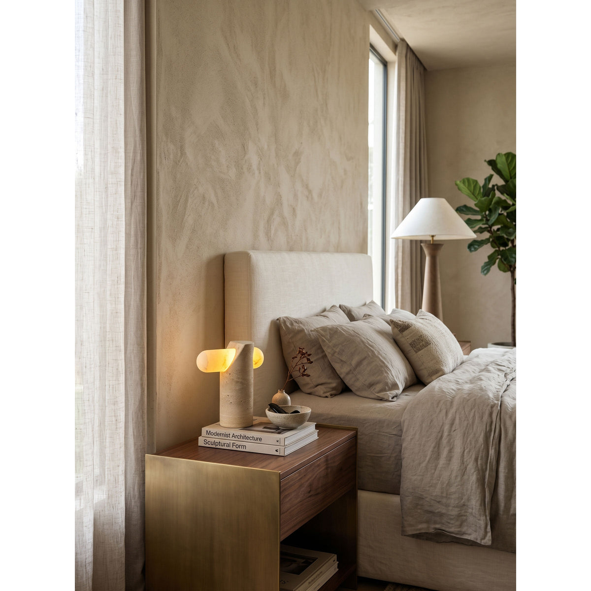 VIA Travertine LED Table Lamp — AL-ST0261 — product view 2