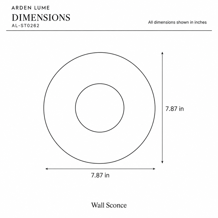 ARDEN LUME AL-ST0262 dimension diagram in inches