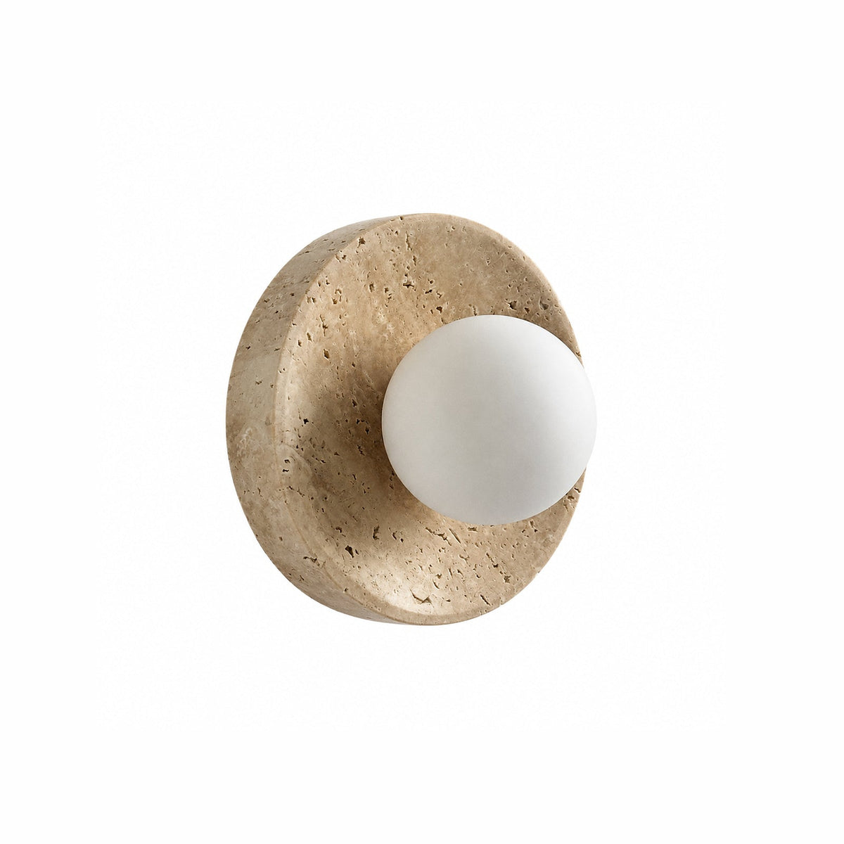 Calvora Travertine Globe Wall Sconce — AL-ST0262 — product view 4