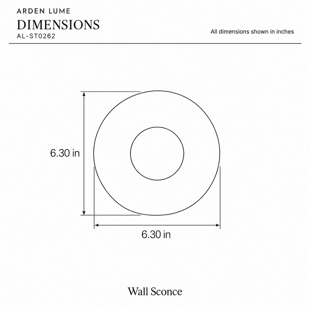 ARDEN LUME AL-ST0262-pdf2 dimension diagram in inches