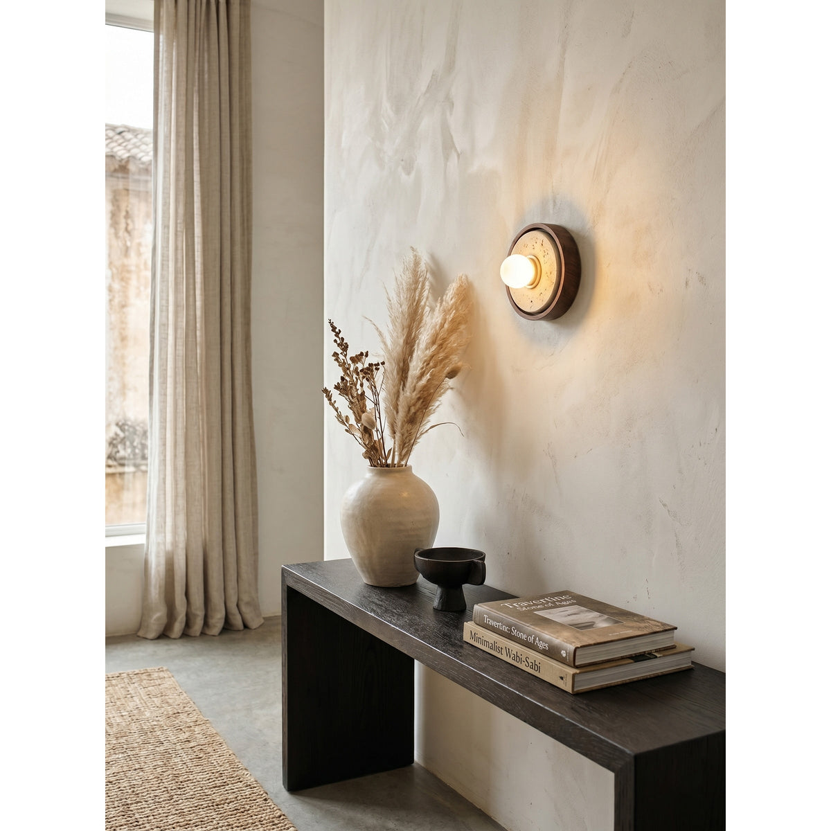 Dario Japandi Travertine Wall Sconce — AL-ST0265 — product view 3